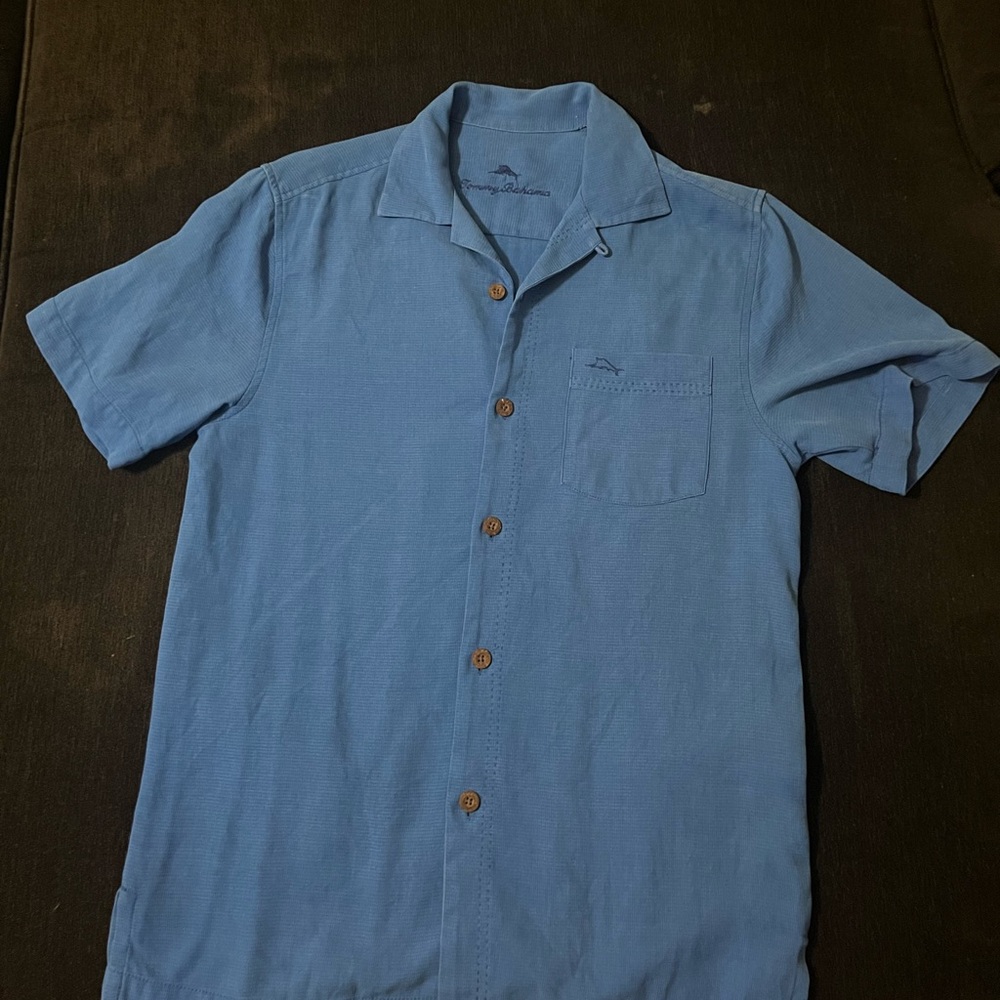 Blue Tommy Bahama button up shirt